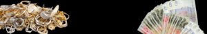 image of jewellery and cash in black background